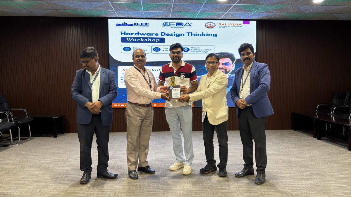 Palash Khandale recognized by IEEE CEDA and Sai Vidya faculty